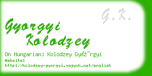 gyorgyi kolodzey business card